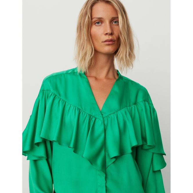 Hovedbilde 2ND Noelle - Drapy Twill Solid Bluse Deep Mint