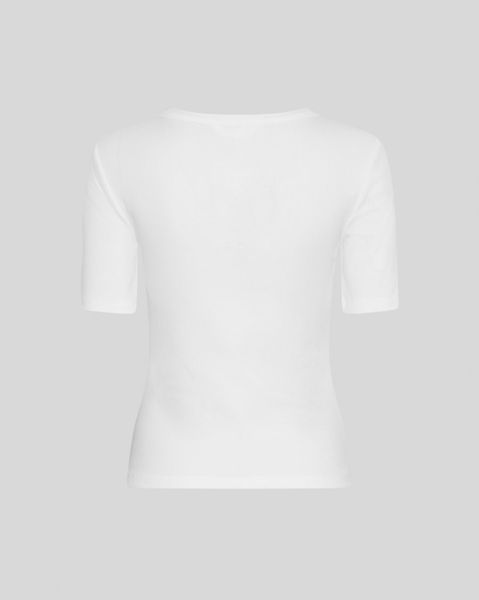 Betrina Rib 2/4 Tee - Bright White