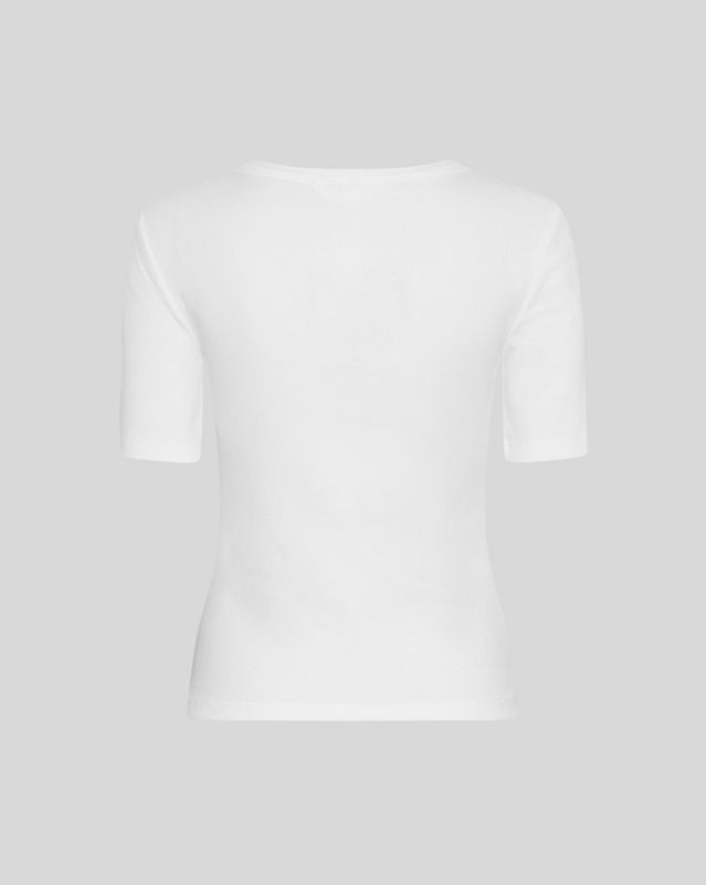 Betrina Rib 2/4 Tee - Bright White