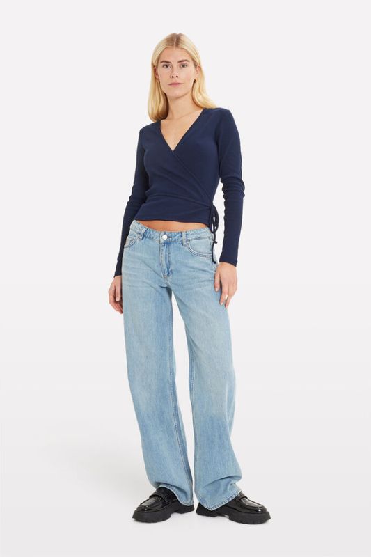 ENALLY LS V-N TEE- Navy