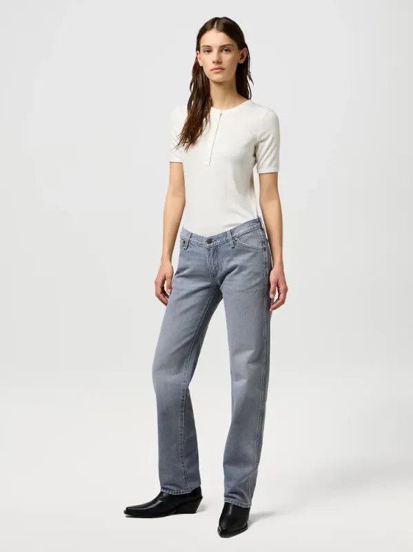SLIM FEMME KNIT HENLEY Hvit
