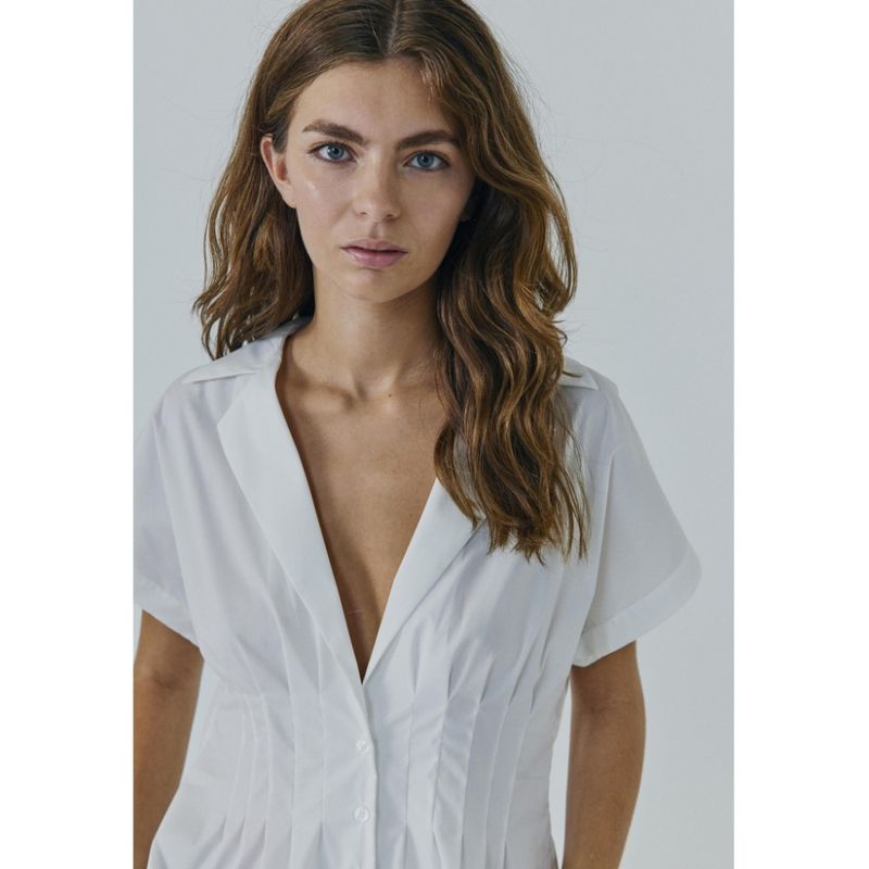  Betty pleat skjorte Offwhite