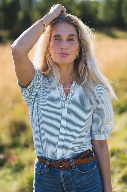 IDA MAJA 2/4 V SHIRT STP - ENGLISH IVY / GRØNN